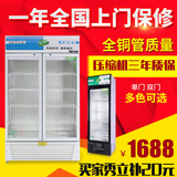 展示柜立式冷藏柜冰柜 双门冷柜陈列柜 商用冰箱饮料饮品保鲜柜