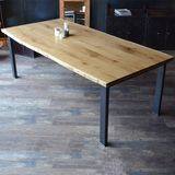 LOFT铁艺风格餐桌美式复古书桌做旧工业风实木办公桌咖啡桌会议桌