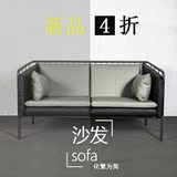 sofa铁艺简易复古沙发卡座服装店休闲咖啡厅沙发椅创意个性椅子