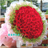 99朵红玫瑰鲜花520情人节七夕节上海速递爱情生日鲜花预订配送