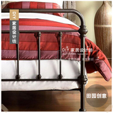 loft美式乡村田园床公主床双人床1.8米 不锈钢床架创意简约铁艺床