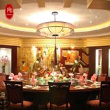 复古新中式手绘国画仿古吊灯书房酒店饭店灯餐厅卧室红色灯笼灯饰