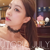【U-JULY】韩国进口手工制作镂空花朵蕾丝甜美复古颈链项链choker