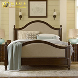 美式实木床欧式1.8米公主床复古布艺北欧简约卧室家具特价双人床