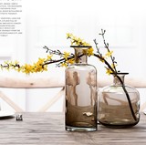 简约现代 欧式 美式乡村创意玻璃花插摆件透明装饰工艺透明小花瓶