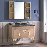 不锈钢浴室柜组合吊柜现代简约小户型落地卫浴柜洗手漱台洗面盆柜