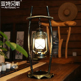 中式复古怀旧台灯特色咖啡厅酒吧创意工业风灯具客厅卧室书房台灯