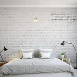 个性仿古砖墙白色防水墙纸卧室客厅无缝墙布美式壁布电视背景墙