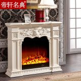 欧式壁炉装饰柜 1.2米象牙白色实木雕花美式壁炉架炉心装饰取暖芯