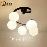 现代简约LED创意个性艺术吸顶灯饰 客厅餐厅灯儿童房卧室玻璃灯具
