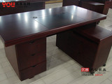 高档1.4米1.6米办公桌电脑桌简约现代大班台老板桌油漆含侧桌家具