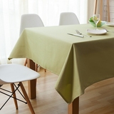 全棉加厚布艺餐桌布 素色纯色抹茶果绿色 长方形电脑书桌茶几台布