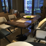 现代简约烤漆板式餐桌餐台椅组合大户型餐厅家具宜家定制实木桌椅