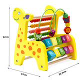 木质小鹿绕珠敲琴计算架串珠 1-2-3岁婴幼儿童宝宝益智早教击玩具