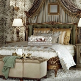 欧式1.8米实木雕花双人床  现代卧室法式婚床软包大床1.5米公主床