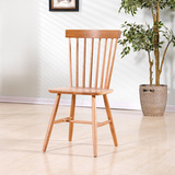 美式乡村餐椅北欧白橡木实木温莎椅简约现代书桌椅子休闲创意凳子