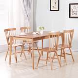日式餐桌白橡木长方形餐桌椅组合北欧简约现代实木小户型餐厅家具