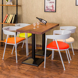 美式铁艺餐椅奶茶店西餐厅桌椅组合户外休闲桌椅咖啡厅桌椅套件