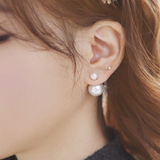 韩国进口耳饰品 她很漂亮金惠珍黄正音明星同款珍珠双面耳钉耳环