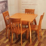 餐桌可伸缩小户型折叠实木餐桌椅组合田园多功能饭桌子白色方桌