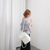 自制韩版时尚女学生ulzzang黑白简约皮手提双肩背两用包包书包