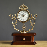 BRESH欧式纯铜时尚静音座钟现代客厅 摆件时尚创意台钟石英钟表