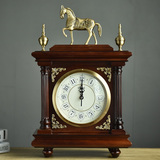 BRESH欧式高端实木外框 纯铜马头客厅座钟进口静音机芯钟表