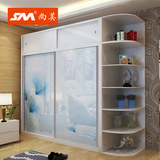 SM家具 简约现代推拉门卧室组合移门板式烤漆整体2门玻璃衣柜衣橱