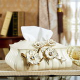 欧式陶瓷描金纸巾盒家居客厅抽纸盒摆件 家居家装饰品工艺品包邮
