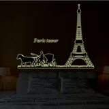 埃菲尔铁塔建筑墙贴饰夜光发光简约现代贴画卧室房间墙面装饰贴纸