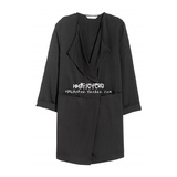 HM H&M专柜正品代购女装梭织简约双排扣短大衣风衣0391898003