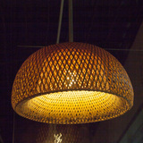 颐木堂创意竹编双层灯罩餐厅卧室吧台阳台灯饰中式水母灯笼东南亚