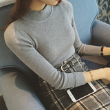2016秋季新款韩版上衣修身套头长袖薄款半高领针织衫女打底毛衣潮