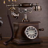 ANSEL欧式电话机仿古电话机复古实木电话家用电话固定座机电话