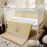 AUSTTBABY婴儿床上用品新生儿全棉床品套件七宝宝床围五件套拆洗