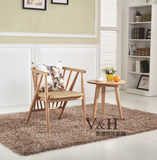 Loft风格北欧设计师创意水曲柳实木餐椅小户型简约书椅休闲沙发椅