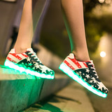 USB充电灯光鞋夜光鞋情侣闪光鞋荧光鞋男七彩发光鞋女舞步鞋LED鞋