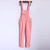 032D2B外贸女装粉色背带长裤女夏尾货