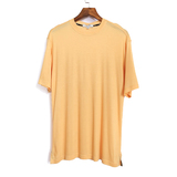 052B3A外贸原单品牌男装纯色圆领弹力冰丝短袖剪标T恤夏季尾货