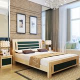【天天特价】松木床1.5实木床简约现代双人床环保松木卧室家具床