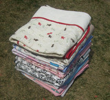 外贸全棉纱布夹层水洗棉花绗缝被子夏凉被空调被盖毯140*190厘米