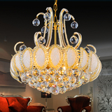 欧式时尚吊灯客厅卧室餐厅温馨水晶灯k9圆形现代金银色灯饰灯具