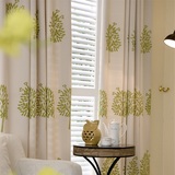 华艺定制 简约现代窗帘成品定制米色绿色定做客厅卧室包邮