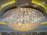 酒店大堂餐厅包间水晶灯 非标工程灯定制订做 圆形花瓣造型彩吸顶