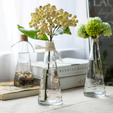 透明玻璃小花瓶 桌面创意摆件插花瓶小花器 彩色花瓶家居餐桌装饰