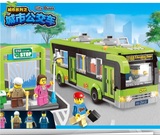 6-10岁拼装积木 启蒙城市公交巴士汽车模型 兼容乐高儿童益智玩具