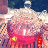 耐热玻璃茶壶 南瓜条纹壶 过滤茶壶 悠闲下午茶 花果茶具500ml
