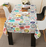 欧美风格波普复古个性涂鸦装饰餐桌布台布客厅茶几布书桌盖布定制
