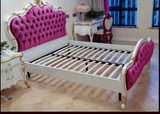 特价美式床布艺软包床后现代床新古典雕花婚床简约欧式实木床