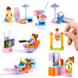 女孩3-4-5岁益智积木玩具 塑料拼插小积木批发幼儿园小礼物